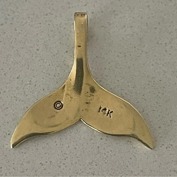 14kt. Yellow Gold Whale Tail Pendant